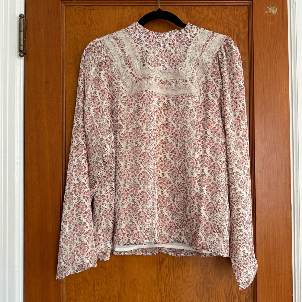 NWT Greylin Silky Long Sleeve Blouse Size Large